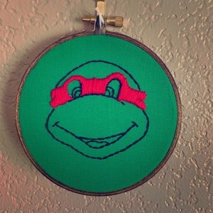Ninja Turtle hand-embroidered art